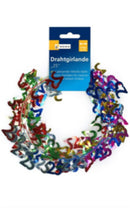 Drahtgirlande, Länge 2,7m, metallic, bunt, 25