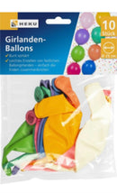 10 Girlanden-Ballons, Ø 25cm, bunt sortiert