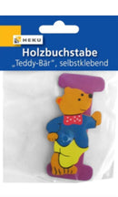 Holzbuchstabe "Teddy-Bär", selbstklebend, I