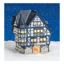 Lichthaus Buchhandlung Porzellan mit Glasscheibe 15x15x17cm