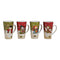 Becher Schneemann aus Keramik, 4-fach sortiert (B/H/T) 12x15x8.5 cm,  450 ml