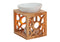 Duftlampe aus Keramik/Bambus, weiß, B12 x T10 x H14 cm