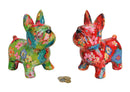 Spardose Hund/Blumen Dekoration aus Keramik, 2-fach sortiert, B17 x T11 x H20 cm