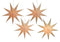 Leuchtstern aus Papier in creme mit 9 Zacken, 4-fach sortiert, 60 cm