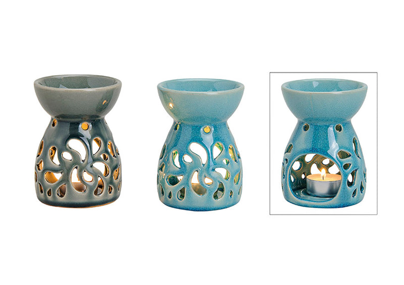 Duftlampe aus Keramik, 2-fach sortiert (B/H/T) 8x12x8 cm