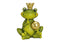 Froschkönig mit goldener Kugel aus Keramik, B26 x T35 x H44 cm