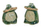 Frosch aus Keramik, grün, 2-fach ( B/H/T) 4x6x4cm