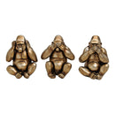 Gorilla in bronze aus Poly, 3-fach sortiert, B17 x T12 x H22 cm