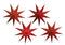 Leuchtstern aus Papier in rot mit 9 Zacken, 4-fach sortiert, 60 cm