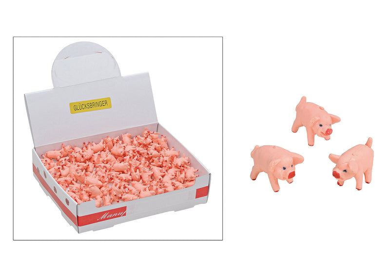 Glücksschwein mit Ringelschwanz aus Kunststoff (B/H/T) 2x1.5x1 cm