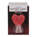 Glitter-Leuchte „Herz“, mit rotem Glitter,