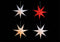 Leuchtstern mit 7 Zacken aus Papier/Pappe Rot,weiß,silber,creme 4-fach, (B/H/T) 60x19x60cm