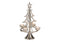 Teelichthalter, Adventsgesteck Tannenbaum aus Metall für 4er Teelicht  Silber (B/H/T) 20x40x20cm