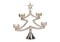 Teelichthalter, Adventsgesteck Tannenbaum aus Metall für 4 Teelicht Silber (B/H/T) 27x29x7cm