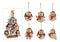 Weihnachtshänger Eule auf Baumständer aus Holz Bunt 6-fach, (B/H/T) 10x12x1cm