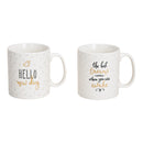 Becher Jumbo Spr¸che aus Porzellan Weiﬂ 2-fach,  (B/H/T) 14x10x10cm 500ml