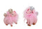 Schwein mit Krone, Flügeln und Federn aus Poly Pink/Rosa 2-fach, (B/H/T) 4x8x5cm