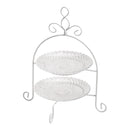 Etagere mit 2 Etagen Rautenmuster aus Glas, Metall Transparent (B/H/T) 22x28x22cm