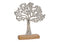 Aufsteller Baum aus Metall auf Mangoholz Sockel Silber, braun (B/H/T) 22x27x5cm