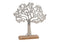Aufsteller Baum aus Metall auf Mangoholz Sockel Silber, braun (B/H/T) 30x33x5cm