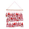 Adventskalender Haus Tasche 9x15cm aus Textil, Holz, Rot (B/H/T) 52x54x2cm