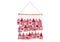 Adventskalender Haus Tasche 9x15cm aus Textil, Holz, Rot (B/H/T) 52x54x2cm