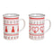 Becher Weihnachtsmotiv Elch, Baum aus Porzellan Weiﬂ 2-fach, (B/H/T) 11x11x8cm 300ml