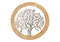 Wandhänger Baum aus Metall im  Mangoholzkreis Silber, braun (B/H/T) 25x25x2cm