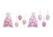 Hänger Set Ostereier aus Kunststoff Pink/Rosa 12er Set im Organzabeutel, 2-fach, (B/H/T) 4x6x4cm