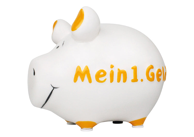 Spardose KCG Kleinschwein, Mein 1. Geld, aus Keramik, Art. 100841 (B/H/T) 12,5x9x9 cm