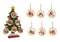 Weihnachtshänger Mond, Nikolaus, Schneeman Elch Dekor auf Baumständer 34x58x10cm aus Holz Bunt 6-fach (B/H/T) 10x10x0.5 cm