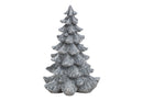 Tannenbaum aus Poly Silber (B/H/T) 14x21x14cm