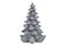 Tannenbaum aus Poly Silber (B/H/T) 14x21x14cm