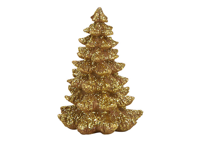 Tannenbaum aus Poly Gold (B/H/T) 8x12x8cm