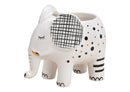 Blumentopf Elefant aus Keramik Weiß (B/H/T) 12x9x10cm