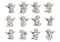 Engel sitzend aus Poly Weiß 12-fach, (B/H/T) 5x6x4cm