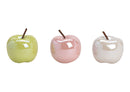 Apfel aus Keramik Grün, pink, weiß 3-fach, (B/H/T) 9x9x9cm