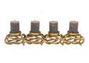 Kerzenhalter, Adventsgesteck aus Metall Gold (B/H/T) 61x9x10cm