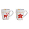 Becher Merry Christmas, Stern , Hirsch Dekor aus Keramik Weiﬂ 2-fach, (B/H/T) 12x10x8cm 350ml