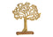 Aufsteller Baum  aus Metall auf Mangoholz Sockel Gold, braun (B/H/T) 30x33x5cm