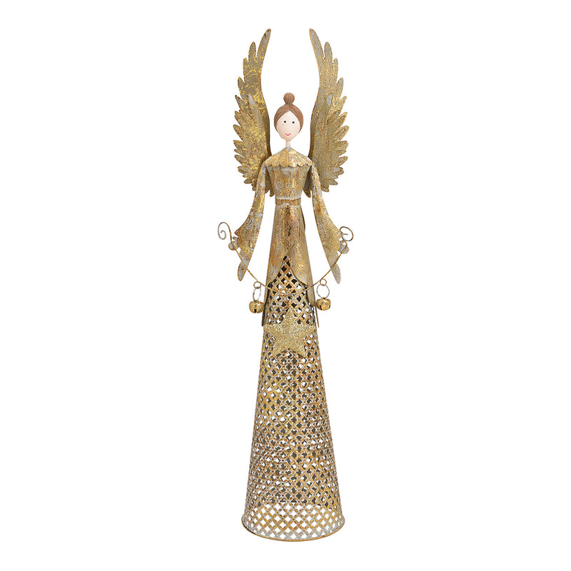 Engel aus Metall Gold (B/H/T) 14x41x8cm