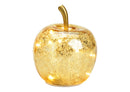 Apfel mit 10er LED mit Timer aus Glas Gold (B/H/T) 11x12x11cm