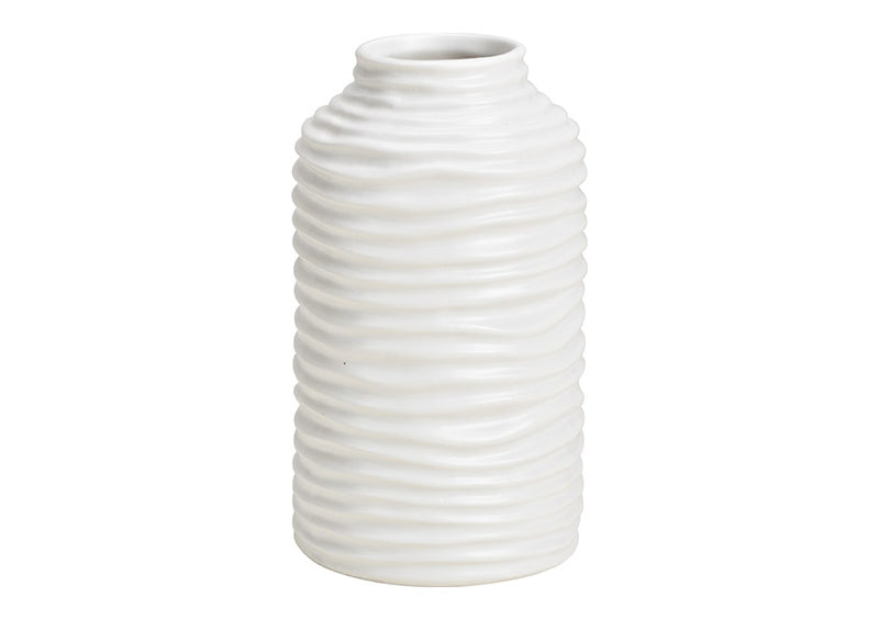 Vase aus Keramik Weiß (B/H/T) 8x15x8cm