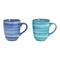 Becher aus Steingut Blau 2-fach, (B/H/T) 12x10x8cm 370ml