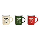 Becher Weihnachts Dekor aus Keramik Rot, gr¸n, weiﬂ 3-fach, (B/H/T) 11x9x8cm 330ml