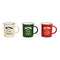 Becher Weihnachts Dekor aus Keramik Rot, gr¸n, weiﬂ 3-fach, (B/H/T) 11x9x8cm 330ml