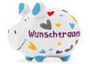 Spardose KCG Kleinschwein, Wunschtraum aus Keramik Bunt, Art. Nr. 100785 (B/H/T) 12x9x9cm