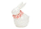 Hase mit Blumenkranz aus Keramik weiß (B/H/T) 10x12x7cm