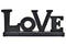 Aufsteller Schriftzug, Love aus Mangoholz schwarz (B/H/T) 36x15x6cm