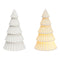 Tannenbaum mit Licht Batteriebetrieb 3xLR44 nicht enthalten aus Porzellan weiß (B/H/T) 9x16x9cm